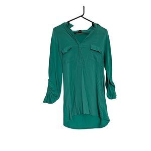 Proof long sleeve teal color button up sea shal